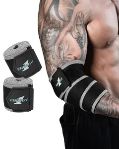 Elbow Wraps for Weightlifting, 47" Strengthening support Elbow Sleeve Weightlifting (1 Pair) for Powerlifting, Bench Press, Gym Workout Wrist Straps Arm Bands