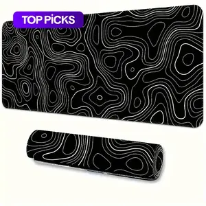 Abstract Geometric Mouse Pad, 1 Count Large Extended Gaming Desk Pad with Stitched Edges & Non-Slip Rubber Base, Office Desk Accessory #TOP PICKS