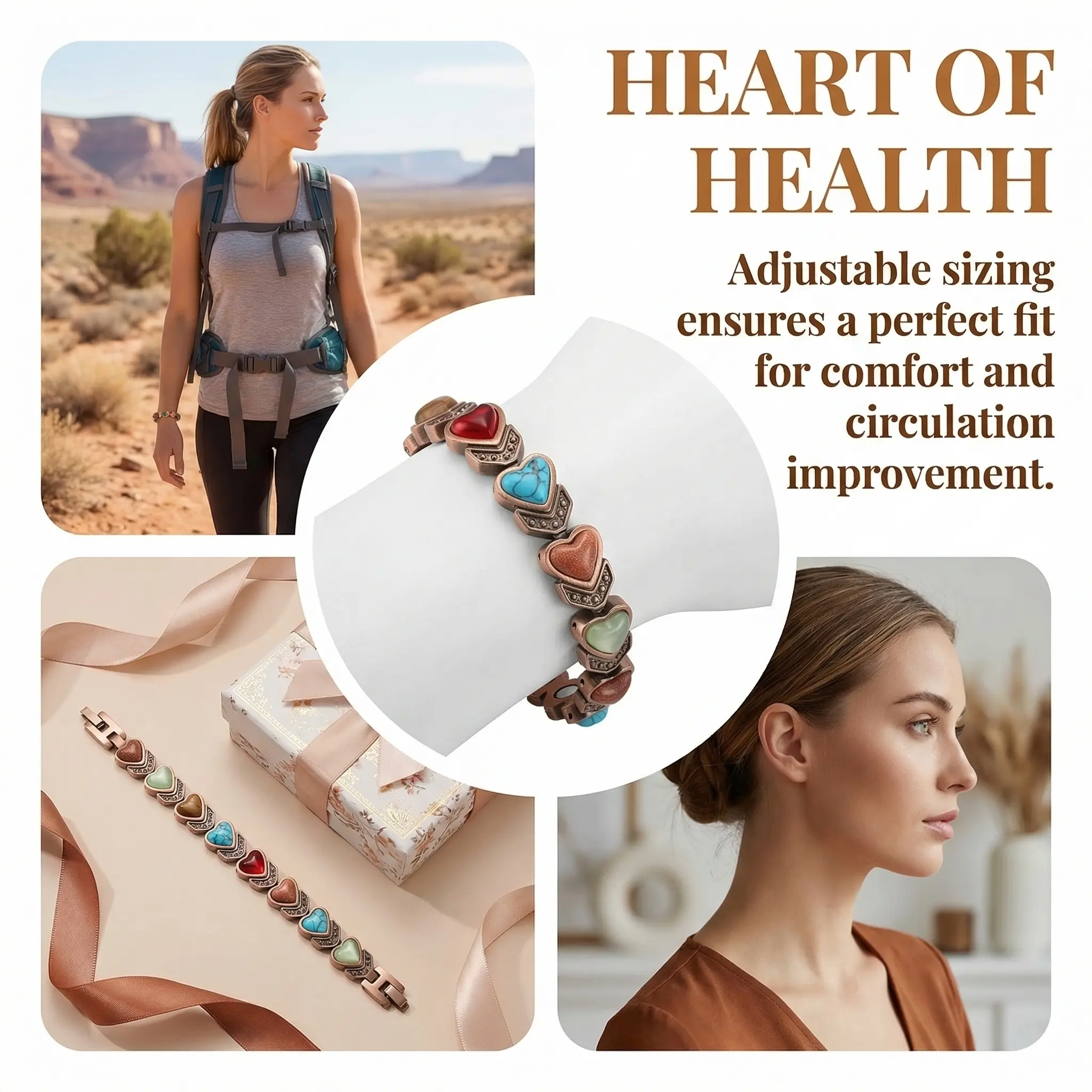 Magnetic Copper Bracelet for Men, 99.99% Pure Copper with 3500 