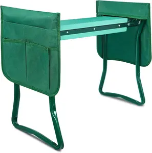 iPower Garden Kneeler and Seat – Foldable Gardening Bench and Stool with Extra-Thick Wide Soft Kneeling Pad, Heavy-Duty Design with 2 Tool Pouches – Ideal Gift for Mom, Dad, Grandparents, Seniors – Green, Arbor Day Gift