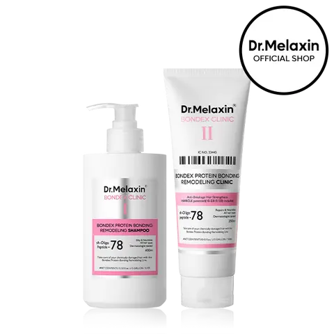 [Dr.Melaxin Official] Bondex Protein Bonding Hair Duo, 2-Piece | Shampoo + Remodeling Clinic Treatment | Bond Repair for Damaged, Dry Hair - Softness, Shine & Strength | Korean Hair Care