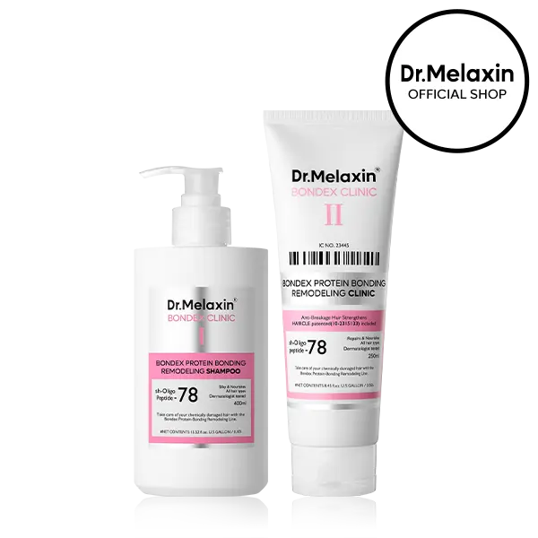 [Dr.Melaxin Official] Bondex Protein Bonding Hair Duo, 2-Piece | Shampoo + Remodeling Clinic Treatment | Bond Repair for Damaged, Dry Hair - Softness, Shine & Strength | Korean Hair Care