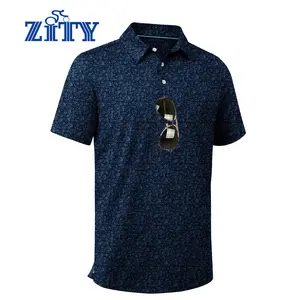 ZITY Men's Golf Shirts Short Sleeve Moisture Wicking Performance Print Patterns Casual Collared Golf Polo Shirt for Men Tropical