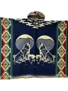 Alpaca poncho wolf design