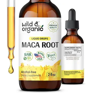 Maca Root Drops for Women & Men - Peruvian Maca Supplement for Mood Focus & Active Lifestyle Support - Vegan Sugar Free Alcohol Free Tincture - 2 fl oz Bottle