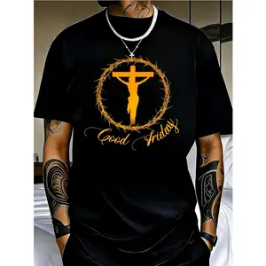 Mens and Womens Good Friday Graphic T Shirt Soft Breathable Cotton Casual and Party Wear Machine Washable Trendy Comfortable Versatile Street Style Easter Outfits