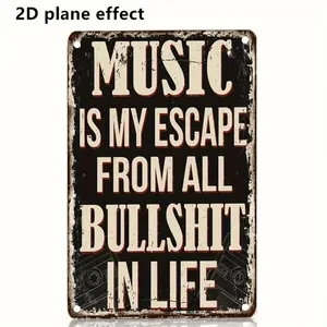 Music-Themed Logo Wall Art Piecefor Home, Bar, Or Farm Decor/Ideal for Various Decoration Styles/Easy to Hang/Brings a Distinctive Flair to Any Space/Featuring a 2D Plane Effect