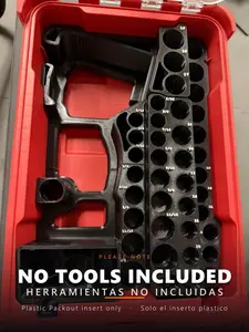 Milwaukee packout insert 3d printed abs - stubby gen 2 12v drill and 49pc socket set organizer tray  *** only the insert no tools ***