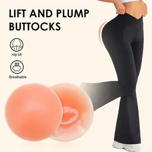 1 Pair Silicone Hip Lift Pads for Women, Self-Adhesive Butt Lifting Inserts, Solid Color Bra Accessories, Reusable Non-Textile Body Shaping Fitness Tools for Yoga, Fitness & Skiing