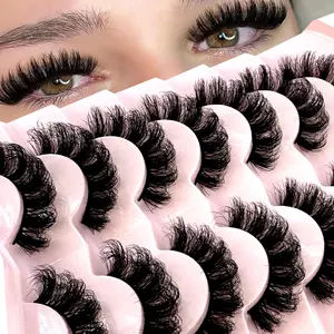 7 Pairs Dramatic False Eyelashes, 3D Faux Mink Lashes, Full Strip Lashes, Natural Looking Lashes, Fluffy And Thick Lashes, Thin Line Lashes, Cat Eye Lashes Strip Lashes,Lashes,Eyelashes,Fake Lashes