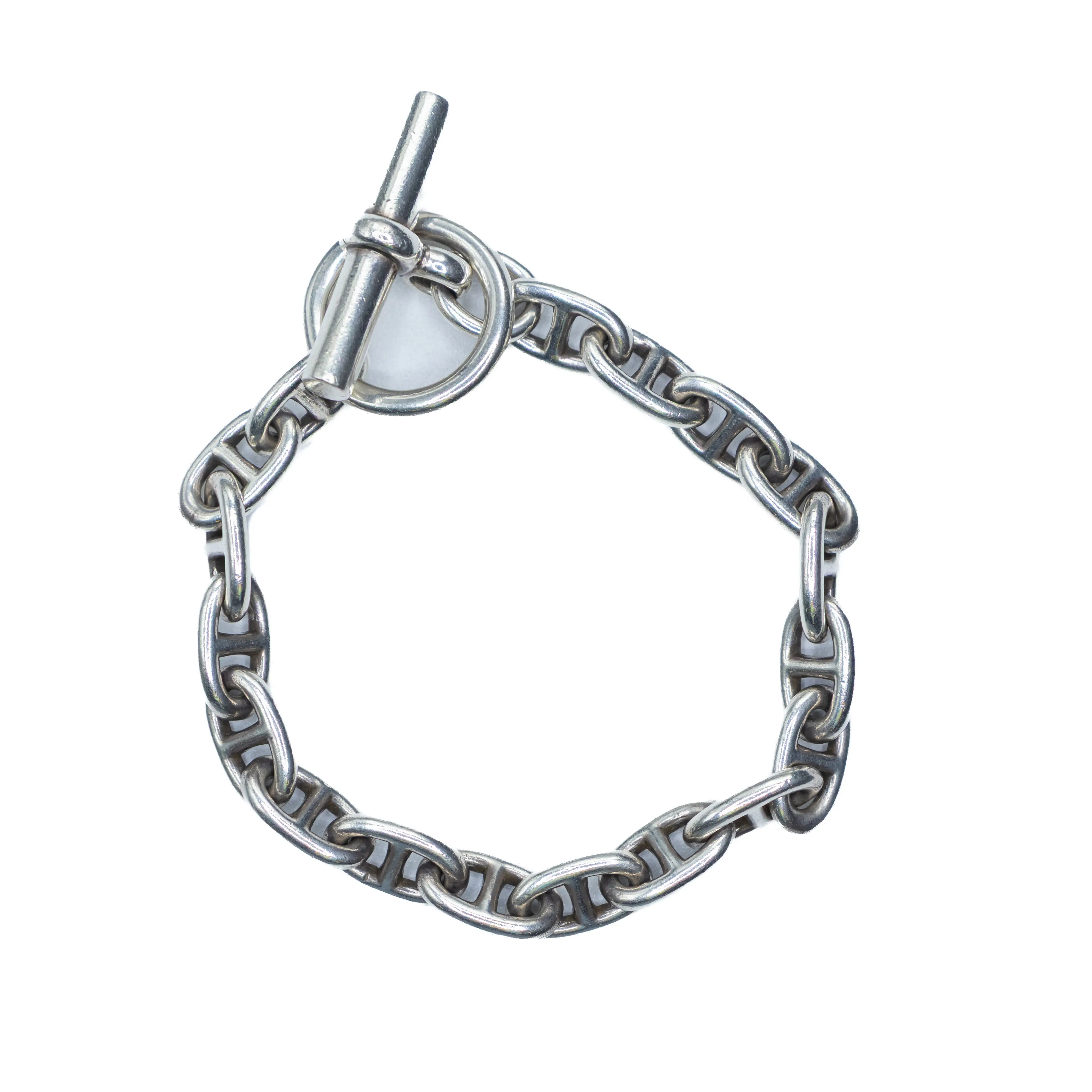 Pre-owned Hermes Silver Chaine d'Ancre Bracelet H25041705