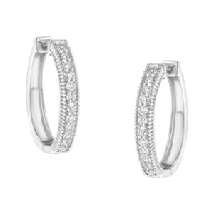 10KT White Gold Diamond Hoop Earring (1.00 cttw, H-I Color, I1-I2 Clarity)