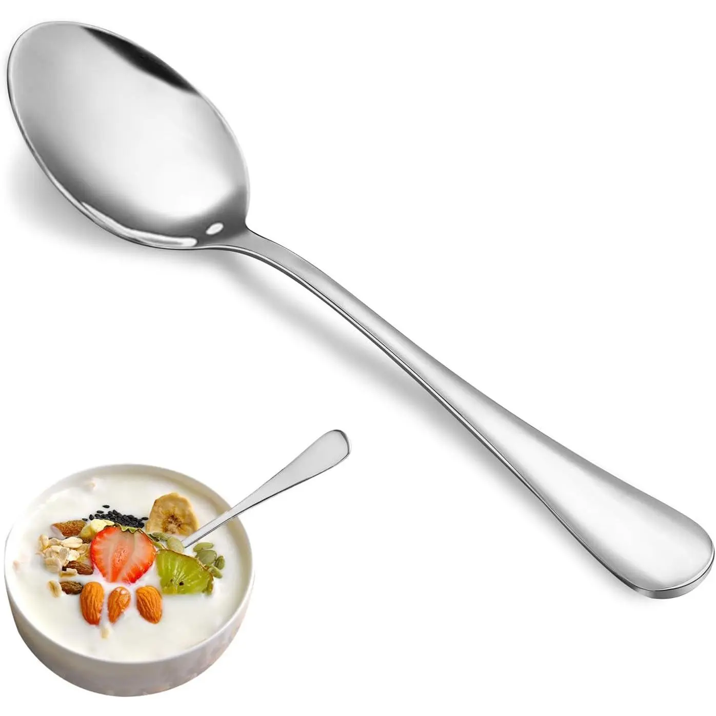 Teaspoon Set,16 Piece 6.7" Spoons Silverware,Premium Food Grade 18/10 Stainless Steel Tea Spoons,Durable Small Spoons,Good Teaspoons,Dessert Spoons