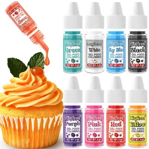 Gel Food Coloring Set 9 Colors, Concentrated Gel Based Edible Dye for Baking, Macaron, Frosting, Fondant, Cookie Decorating, 6ml Bottles