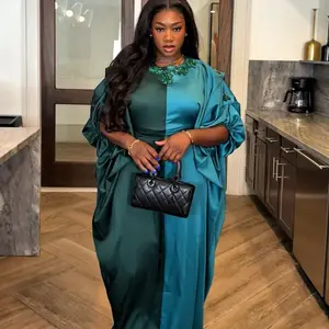 Averie Two Tone Dress with Crystal Embellishment for Women to Stand Out in Any Occasion Elegant Green & Teal Colorblock Design