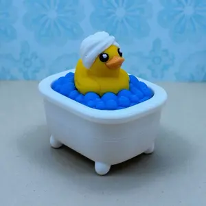Duck in Bathtub Fidget Clicker Keychain