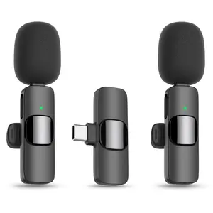 MAYBESTA Mini Mic Pro Wireless Microphone for iPhone, iPad, Android, Lavalier Microphone for Video Recording - 2-Pack iPhone Microphones, Clear Recording, USB-C, Lightning 2-in-1 Interface for Podcasts Audio Smartphone streaming equipment