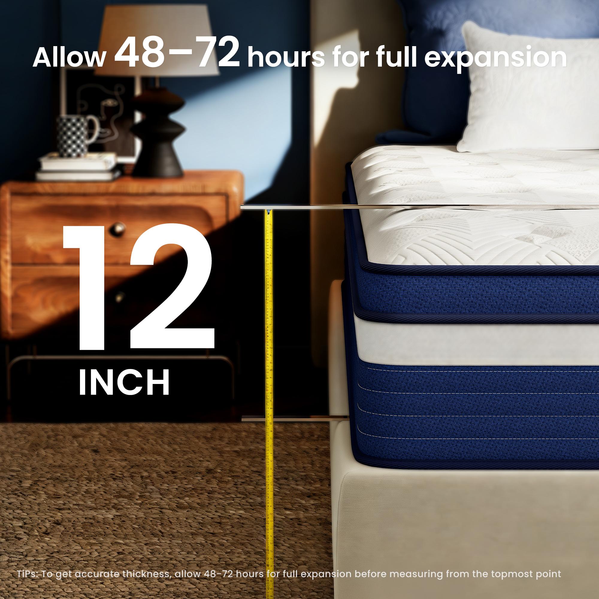 Twin/Full/Queen/King Mattress, Gel Memory Foam & Zoned Support Springs, Pressure Relief, Breathable Fabric, Motion Isolation Mattress Memory   twin mattresses