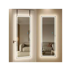 Maximum discount  SOMT Length With Lights 47 X 16 LED Over The Door Full Body Wall Mounted Hanging Light Up Lighted Mirror
