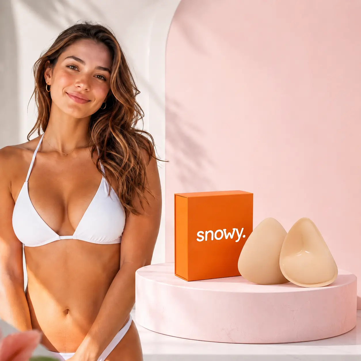 Snowy Ultra Boost Push Up Sticky Inserts for Women, Double-Sided Adhesive Bra Pads, Invisible Lift, No Sewing Required for Swimsuits, Bikinis, Sports Bras, Strapless & Low-Cut Clothing pushup lifted