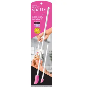 Spatty Daddy Makeup Spatula Set (6 and 12 Inch Pink) Shark Tank Mom Made to Scrape Last Drop of Beauty Products, Foundation, Good Gifts for Women, Teen, Grandma, Mom Stocking Stuffers Under 10 Dollars