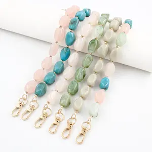 Decorative Bag Chain,Keychains  Beaded Short Bag Chain Handle Acrylic Purse Strap Extender Bag Straps with Lobster Clasp for Underarm Bag Clutch Handbag Tote