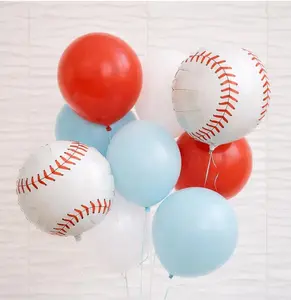 Baseball Birthday Balloon 10 Pack - Baseball Birthday Decor - Rookie of the Year - First Pitch -Baseball Party Decorations -Baseball-Sports
