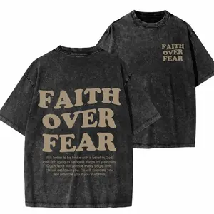 FAITH OVER FEAR Christian T-Shirt | Faith Over Fear Tee | Unisex Christian Apparel PCOU8C K52H75
