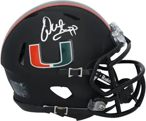 Warren Sapp Miami Hurricanes Autographed Riddell Miami Nights Satin Black Speed Mini Helmet - Fanatics Authentic Certified