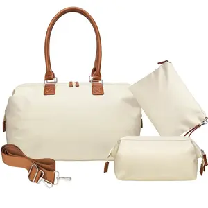 Diaper Bag Tote, Mom's Bag for Hospital, Large Capacity Waterproof Baby Mom Travel, Hospital Tote for Labor and Delivery with Baby Necessities, Creamy White