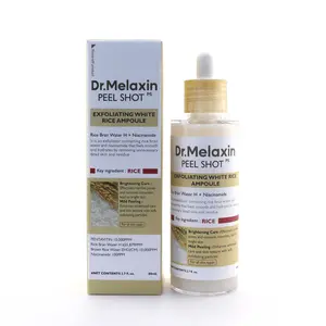 Dr. Melaxin Peel Shot Exfoliating White Rice Ampoule (80ml) - Gentle AHA Exfoliant with Hyaluronic Acid, Brightening, Moisture-Boosting, Radiant Skin Support