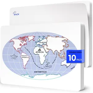 Continent Practice Sheets 9"x12" Map of The Seven Continents Dry Erase World Globe Sheets Homeschool Supplies Learning Map Teacher Students Classroom Pack of 10 Sheets