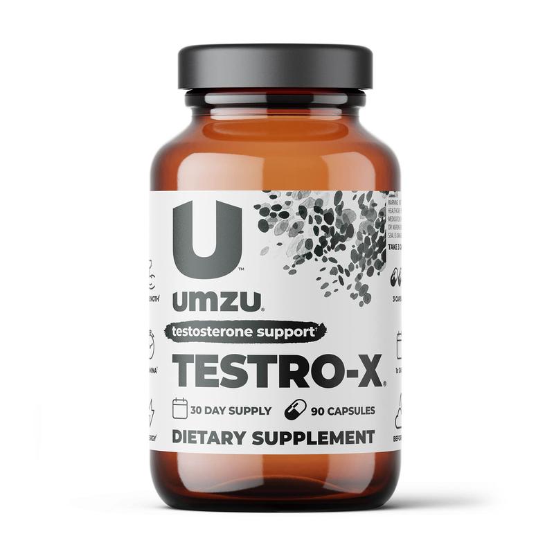 UMZU Testro-X – Male Testosterone Support with KSM-66 Ashwagandha, Magnesium, Zinc & More, Energy, Strength & Stamina Support, 90 Count