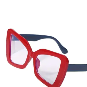 Oversized Geometric Clear Lens Glasses - Durable Design for Enhanced Visual Comfort