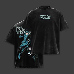 Retro Vintage Mark Grayson Spidey Invincible War Comic Double Printed Oversize Lightweight Acid Washed Tee TV Series Graphic Cotton T-Shirt 100% Premium Cotton 230gsm Comfortable Soft Feel Durability Man