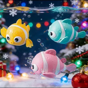 3-PC Kids' Clownfish Bath Toy Set, Eco-Friendly Material, Boosts Fine Motor Skills & Enhances Bath Time Fun