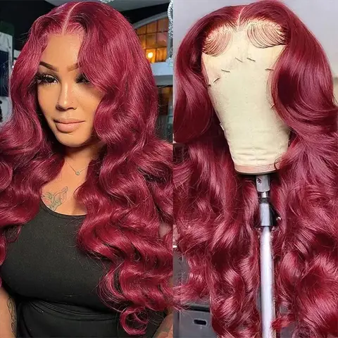 99J Lace Frontal Body Wave Wigs Human Hair 13x6 Lace Wig Pre Plucked for Women 13x6 Brazilian Lace Front Wig With Baby Hair
