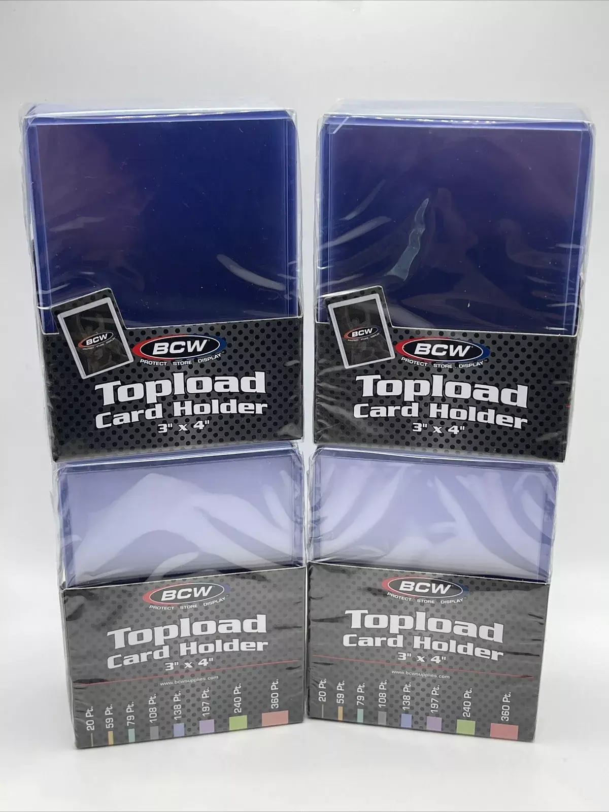 BCW 3X4 Toploaders Regular 35pt Point 4 Packs of 25, 100 Total for Sports Cards, Pokemon, TCG - Ideal for Collecting and Gaming