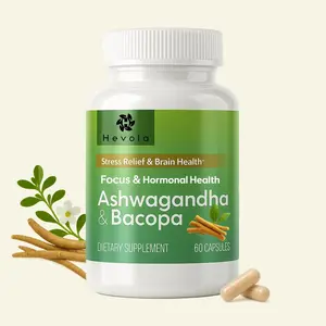 Men & Womens Health – Ashwagandha & Bacopa for Stress, Hormonal Health PMS & Menopause Relief | 60 Vegan Caps