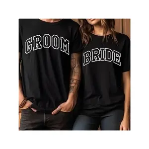 Bride Groom Wedding Shirts - Hubby Wifey Shirts - Honeymoon Shirt - Wedding Gift - Just Married Shirts - Bridal Gift Engagement Shirt - New Year, Valentine's Day, Birthday, Winter Gifts for Parents, Friends, Family and Coworkers
