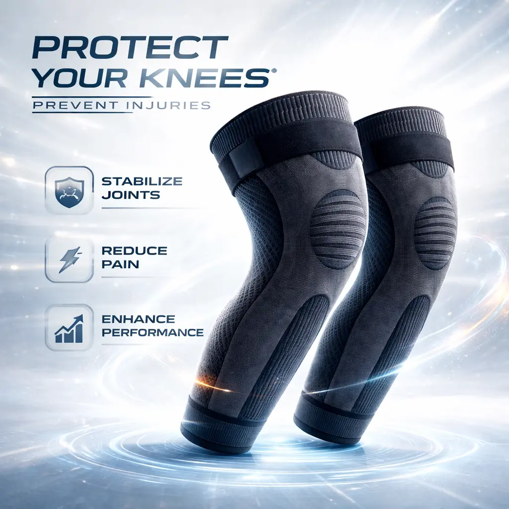 Long Knitted Knee Warmers for Unisex Adults, Thermal Leg Sleeves with Non-Slip Grip for Cold Weather Leg Protection, Protect Leg