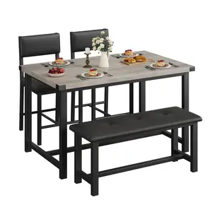 New Upgraded 1 Set Of Pb Board + Mdf Board 1 Table + 1 Stool + 2 Chairs Fake Thick Industrial Dining Table Set