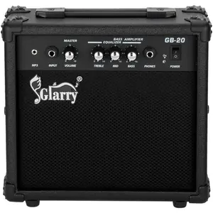 Ktaxon Glarry Electric Bass Combo Amp, Portable Amp with Headphone MP3 Input, 20W Practice Bass Guitar Amplifier Speaker Accessories with Bass, Volume, Treble, and Middle Controls