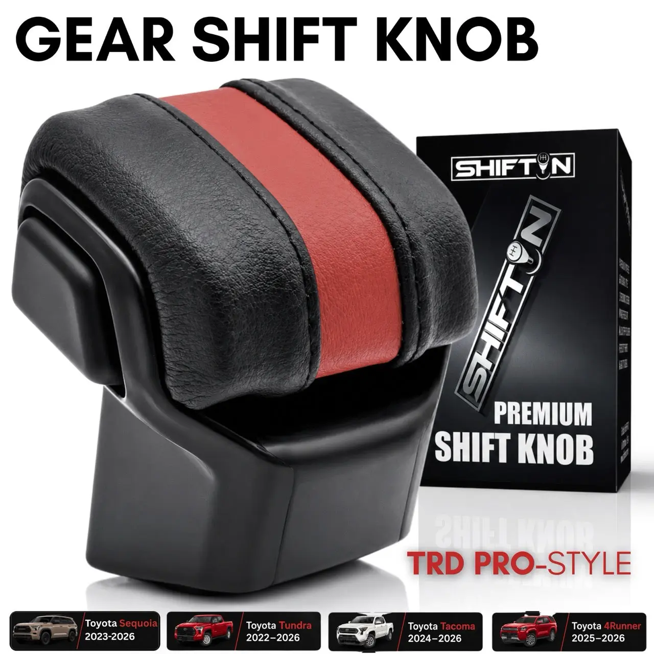 Gear Shift Knob for Toyota Tundra 2022- 2026, Tacoma 2024-2026, 4Runner 2025-2026, Sequoia 2023-2026, Aftermarket TRD Pro Style Shifter, Replacement for OEM Part 33504-0C110-C1