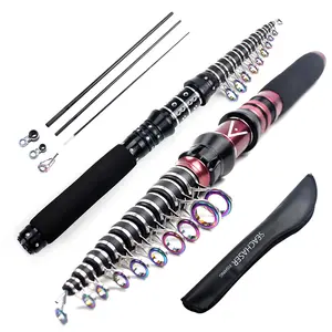Travel Telescopic Spinning Rod,39cm,Compact MH Fishing Pole with Replacement Tip and Storage Bag for Freshwater & Saltwater Fishing