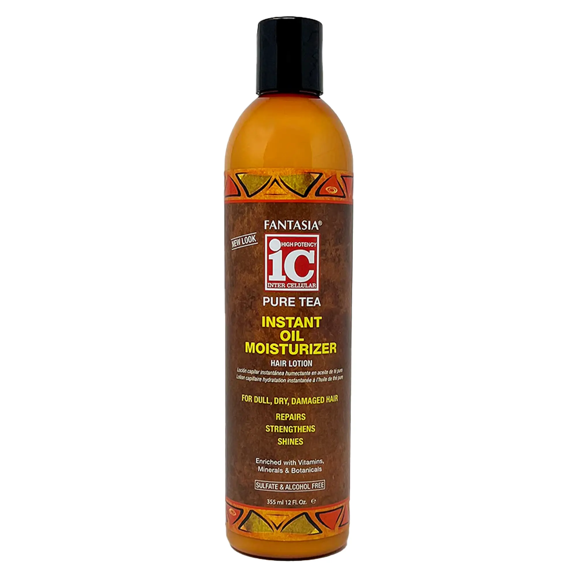 Fantasia IC Oil Moisturizing Lotion with Pure Tea Extracts - 10 oz Lightweight Oil Leave-In Conditioner for Adults with Dull/Short Hair, Hydrates & Shines, Frizz Control Haircare Treatment