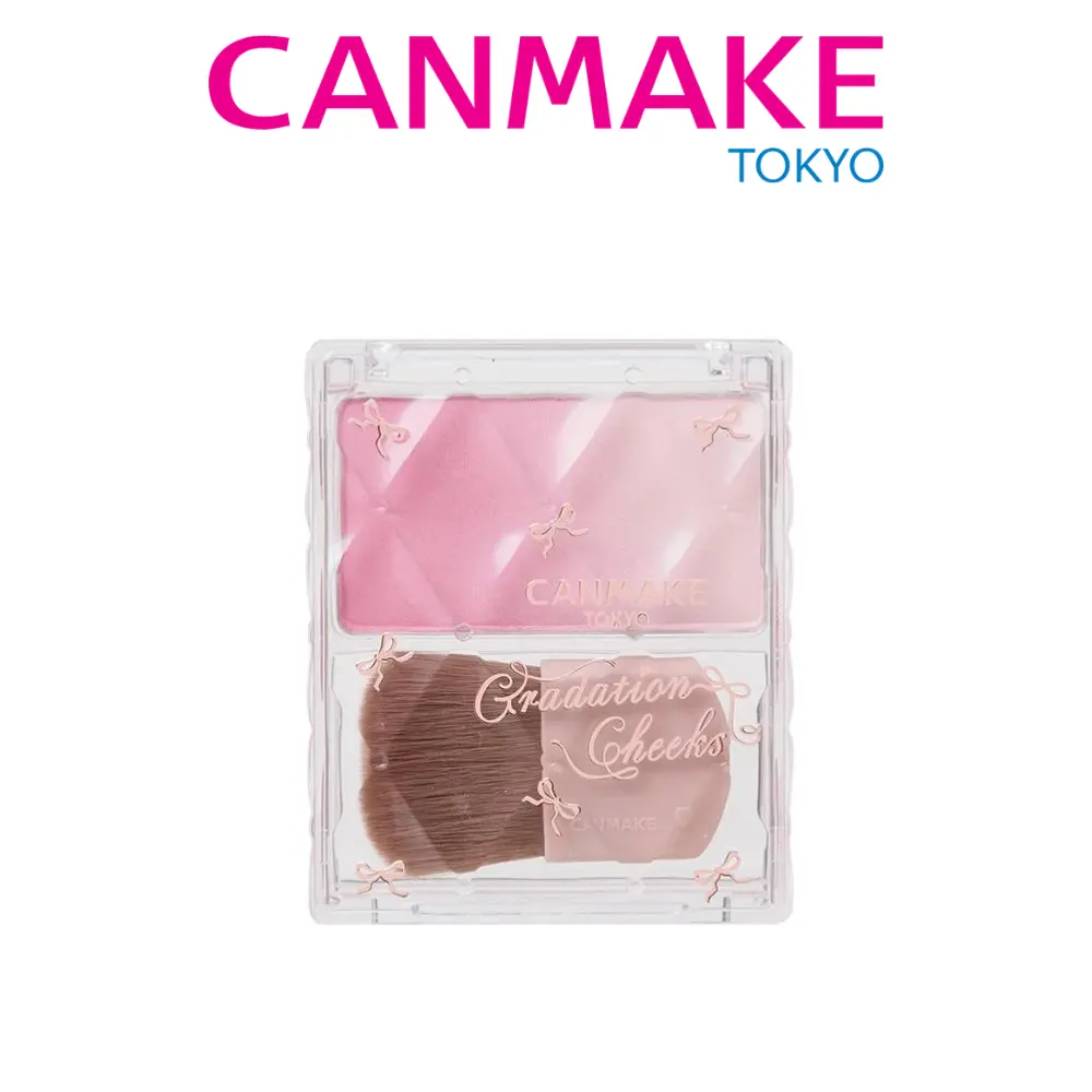 canmake Gradation Cheeks Powder, Lightweight Blush and Highlighter Duo, Easily Blendable Cosmetic for Rosy Luminosity, Makeup, Beauty Products, Glowing Makeup