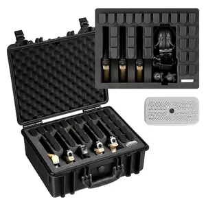 Hard Pistol Case With XPE Foam Lining, Waterproof Gun Storage Box, Customizable Interior And Ergonomic Carry Handle, Suitable For Pistols, Lenses, Cameras And Gear, TSA Compliant, Heavy Duty Protection, 18.7 x 12.5 x 7.5 In