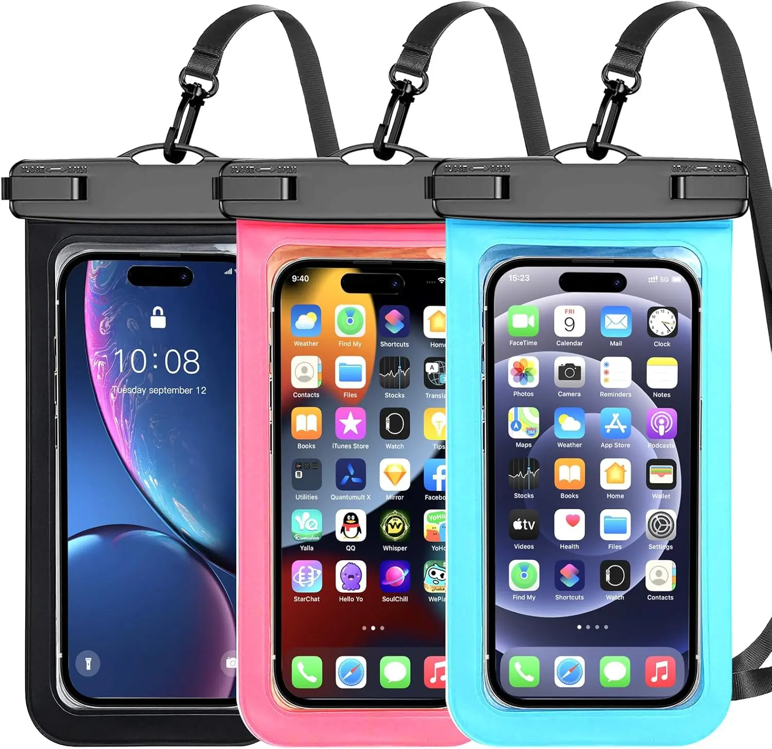 Multicolor 3 Pack,Black,Blue,Pink