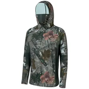 Bassdash UPF 50+ Men’s Hunting Shirts with Mask Long Sleeve Camo Fishing Hoodie